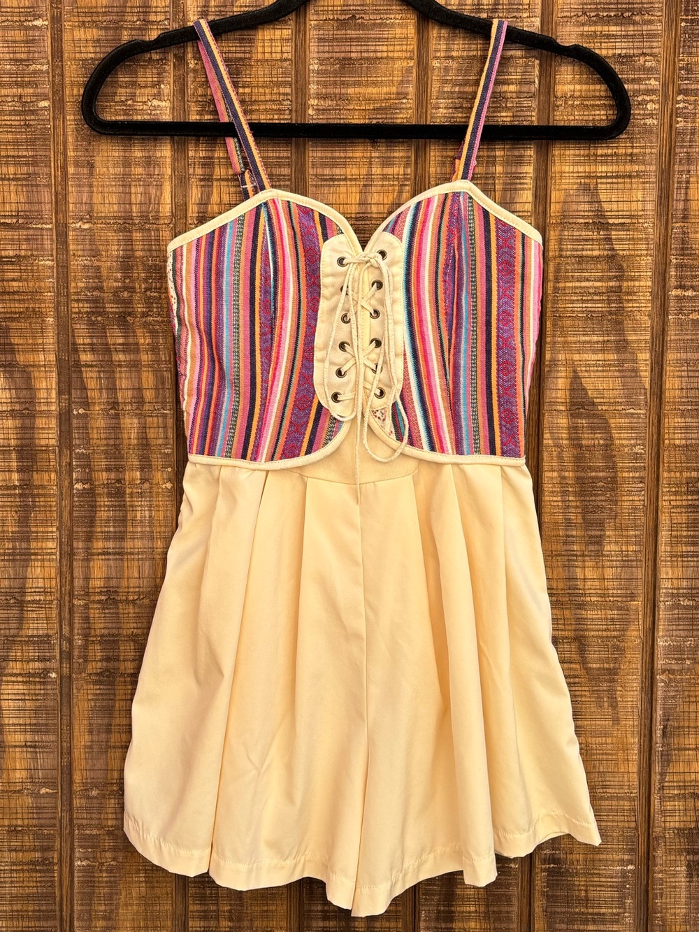 Modalistas Cream Colored Jumper With Southwestern Corset Top
